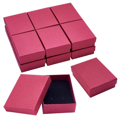 pandahall Cardboard Jewelry box Set Gift Boxes for Earrings Ring Necklace Packing jewelry organizer Display Boxes 9x7x3cm 12pcs