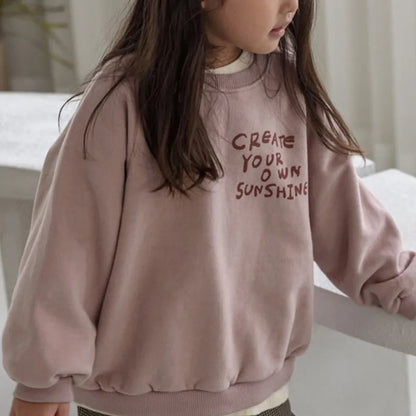 Winter Autumn Children Clothes Baby Boys Fleece Jumper Toddler Girls Sweatshirt Hoodie Kids Letter Printed Pull Over Shirt